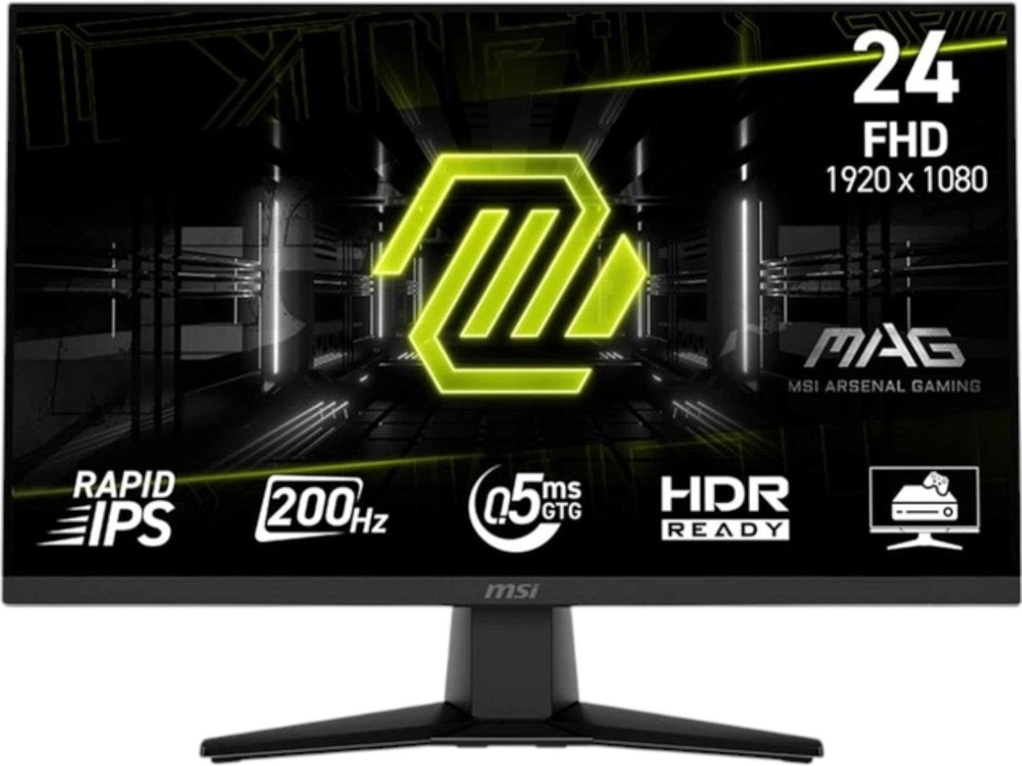 Монітор ігровий 23.8" MAG 242F FHD IPS 200Гц / 0,5ms (MPRT) / HDR ready  / HDMI   DP / 8-Bit   FRC NEW 00-00017412